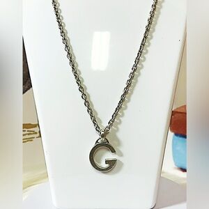 GUCCI G Logo Silver 925 Pendant Necklace
